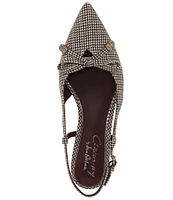 Circus NY by Sam Edelman Lafayette Houndstooth Bow Detail Slingback Dress Flats