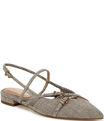 Circus NY by Sam Edelman Lindley Herringbone Crisscross Buckled Slingback Flats