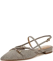 Circus NY by Sam Edelman Lindley Herringbone Crisscross Buckled Slingback Flats