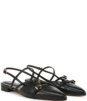 Circus NY by Sam Edelman Lindley Leather Crisscross Buckled Slingback Flats