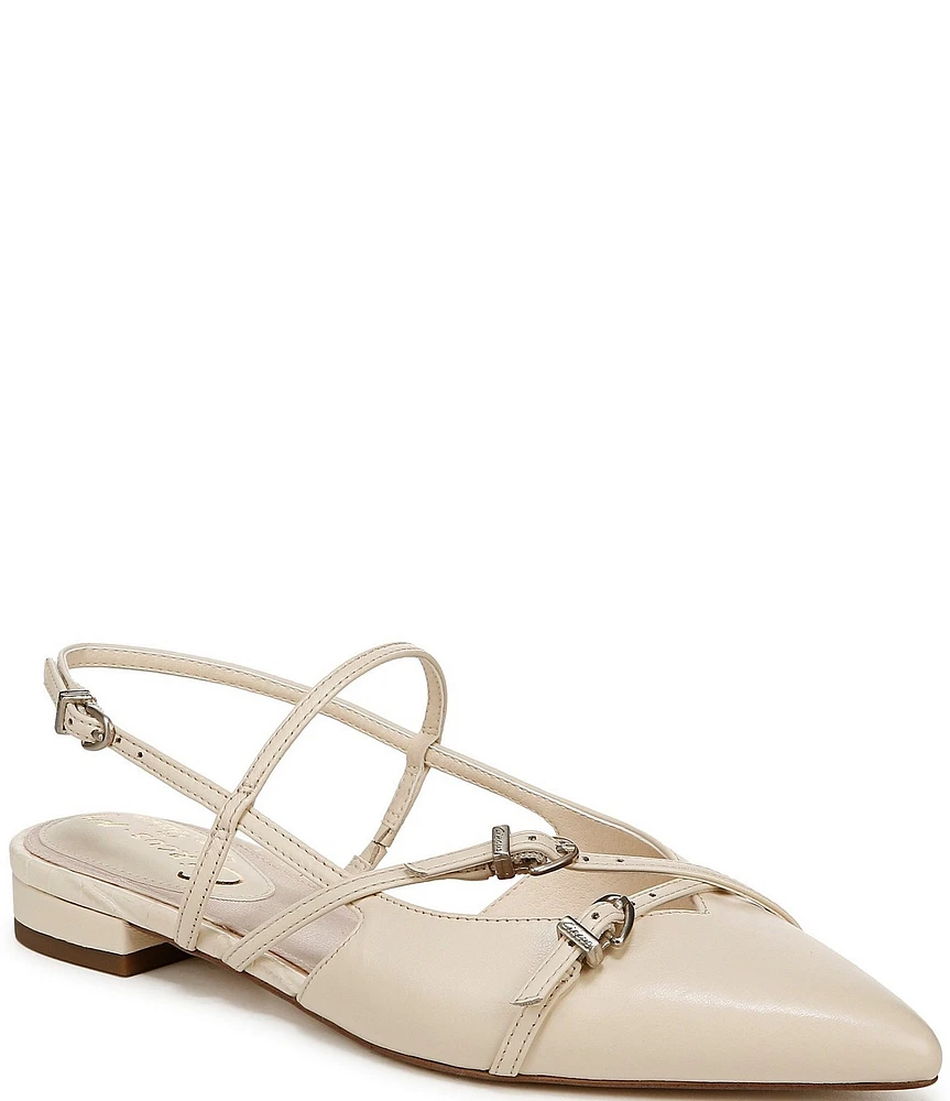 Circus NY by Sam Edelman Lindley Leather Crisscross Buckled Slingback Flats