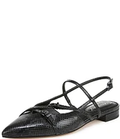 Circus NY by Sam Edelman Lindley Snake Print Crisscross Buckled Slingback Flats