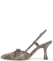 Circus NY by Sam Edelman Monica Plaid Fabric Bow Detail Slingback Dress Pumps