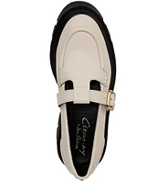 Circus NY by Sam Edelman Payson Leather Belt-Strap Lug Sole Loafers