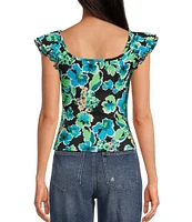 Circus NY by Sam Edelman Ruby Floral Print Flutter Sleeve Top