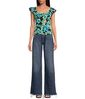 Circus NY by Sam Edelman Ruby Floral Print Flutter Sleeve Top