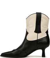 Circus NY by Sam Edelman Yolanda Leather Western Pointed Toe Kitten Heel Booties