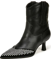 Circus NY by Sam Edelman Yolanda Studded Pointed Toe Kitten Heel Western Booties