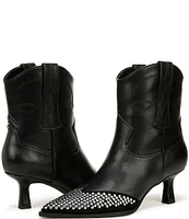 Circus NY by Sam Edelman Yolanda Studded Pointed Toe Kitten Heel Western Booties