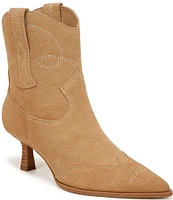 Circus NY by Sam Edelman Yolanda Suede Western Pointed Toe Kitten Heel Booties