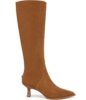 Circus NY by Sam Edelman Yulia Suede Pointed Toe Kitten Heel Tall Dress Boots