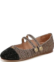 Circus NY by Sam Edelman Zoey Houndstooth Rhinestone Mary Jane Cap Toe Ballerina Flats