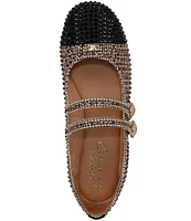 Circus NY by Sam Edelman Zoey Houndstooth Rhinestone Mary Jane Cap Toe Ballerina Flats