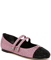 Circus NY by Sam Edelman Zoey Rhinestone Mary Jane Cap Toe Ballerina Flats