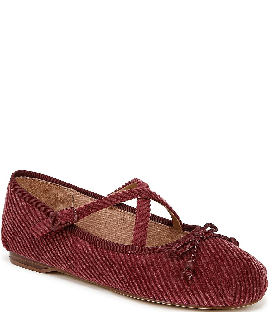 Circus NY by Sam Edelman Zuri Corduroy Cross Over Bow Ballerina Flats