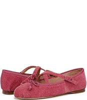 Circus NY by Sam Edelman Zuri Corduroy Cross Over Bow Ballerina Flats