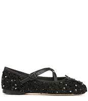 Circus NY by Sam Edelman Zuri Cozy Sequin Faux Shearling Cross Over Bow Ballerina Flats