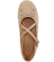 Circus NY by Sam Edelman Zuri Cozy Shearling Cross Over Bow Ballerina Flats