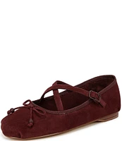 Circus NY by Sam Edelman Zuri Suede Cross Over Bow Ballerina Flats