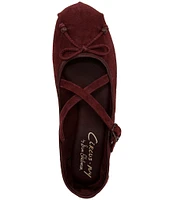 Circus NY by Sam Edelman Zuri Suede Cross Over Bow Ballerina Flats