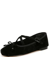 Circus NY by Sam Edelman Zuri Suede Cross Over Bow Ballerina Flats