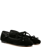 Circus NY by Sam Edelman Zuri Suede Cross Over Bow Ballerina Flats