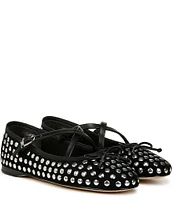 Circus NY by Sam Edelman Zuri Suede Cross Strap Studded Ballerina Bow Flats