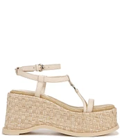 Circus NY by Sam Edelman Odette Leather Basket Weave Strappy Platform Wedge Sandals