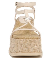 Circus NY by Sam Edelman Odette Leather Basket Weave Strappy Platform Wedge Sandals