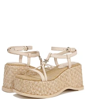 Circus NY by Sam Edelman Odette Leather Basket Weave Strappy Platform Wedge Sandals