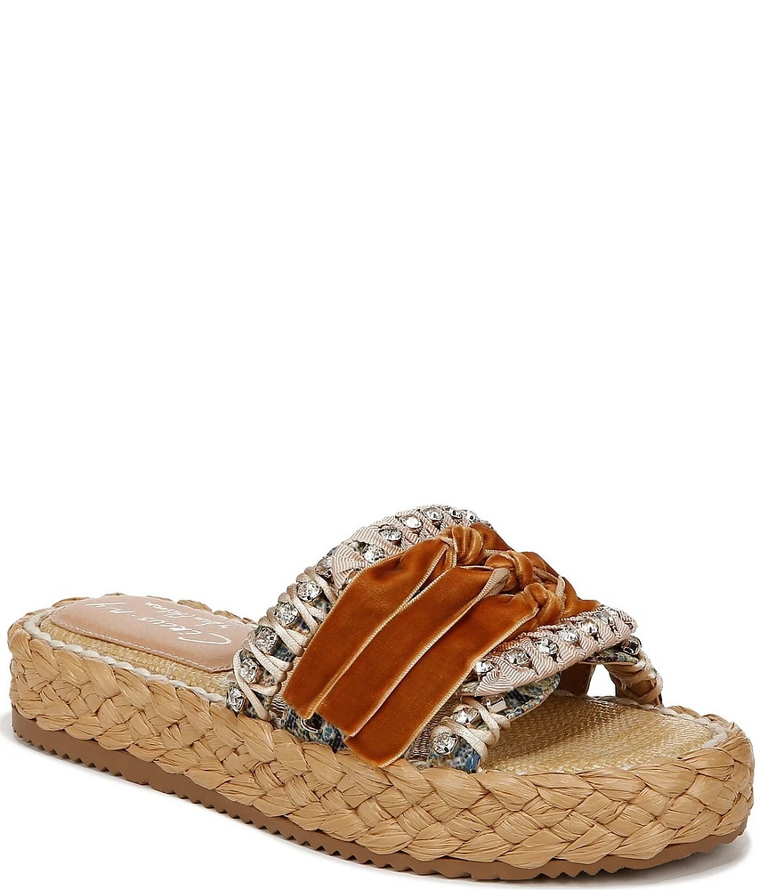 Circus NY by Sam Edelman Wyatt Rhinestone Braided Platform Slide Sandals