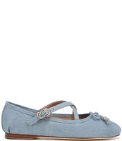 Circus NY by Sam Edelman Zuri Denim Print Bow Ballerina Flats