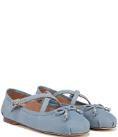 Circus NY by Sam Edelman Zuri Denim Print Bow Ballerina Flats