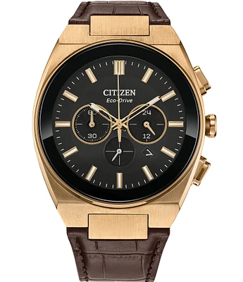 Citizen Men's Axiom Chronograph Brown Leather Strap Watch