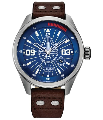 Citizen Men's Star Wars Collection Han Solo Three Hand Brown Leather Strap Watch