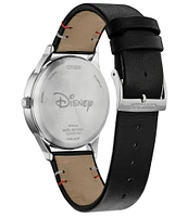 Citizen Unisex Disney Collection Mickey Shadow Two Hand Black Leather Strap Watch