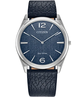 Citizen Unisex Suratto Two Hand Leather Strap Watch