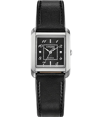 Citizen Women's Bianca Quartz Analog Black Leather Strap Watch