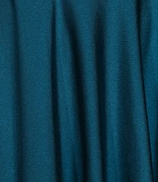 City Vibe Cowl Neck Criss Cross Back Pleated Dress