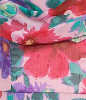 City Vibe Floral Print Drape Off The Shoulder Neck Ruffled Asymmetrical Hem Midi Dress