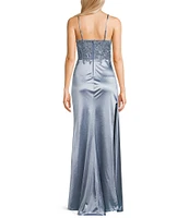 City Vibe Heavy Shiny Knit Scoop Neck Ruched Bodice Dress