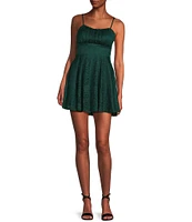 City Vibe Lace Empire Waist Fit & Flare Dress