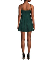 City Vibe Lace Empire Waist Fit & Flare Dress