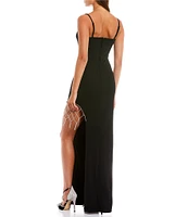 City Vibe Side Slit With Fringe Trim Long Dress