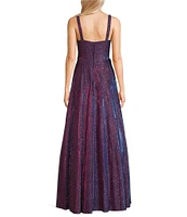 City Vibe Sleeveless Plunge V-Neck Ballgown Dress