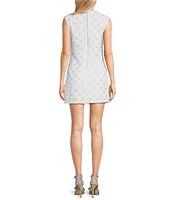 City Vibe Sleeveless Woven Sequin & Bead Dress