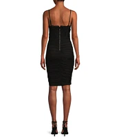 City Vibe Spaghetti Strap Corset Zipper Bodycon Dress