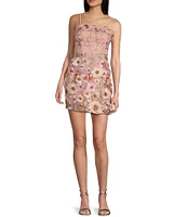 City Vibe Spaghetti Strap Square Neck 3D Flower Slim Dress