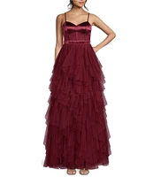 City Vibe Spaghetti Strap Sweetheart Neck Corset Ruffled Dress