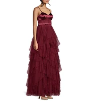 City Vibe Spaghetti Strap Sweetheart Neck Corset Ruffled Dress